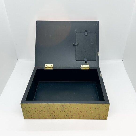 Warren Kimble Wood Calico Cat Trinket Jewelry Box Photo Frame Folk Art Boho - Picture 4 of 6